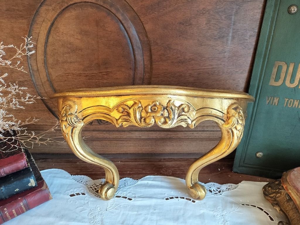 フランス アンティーク ゴールド 装飾 壁掛け ラック