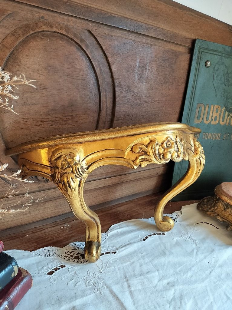 フランス アンティーク ゴールド 装飾 壁掛け ラック