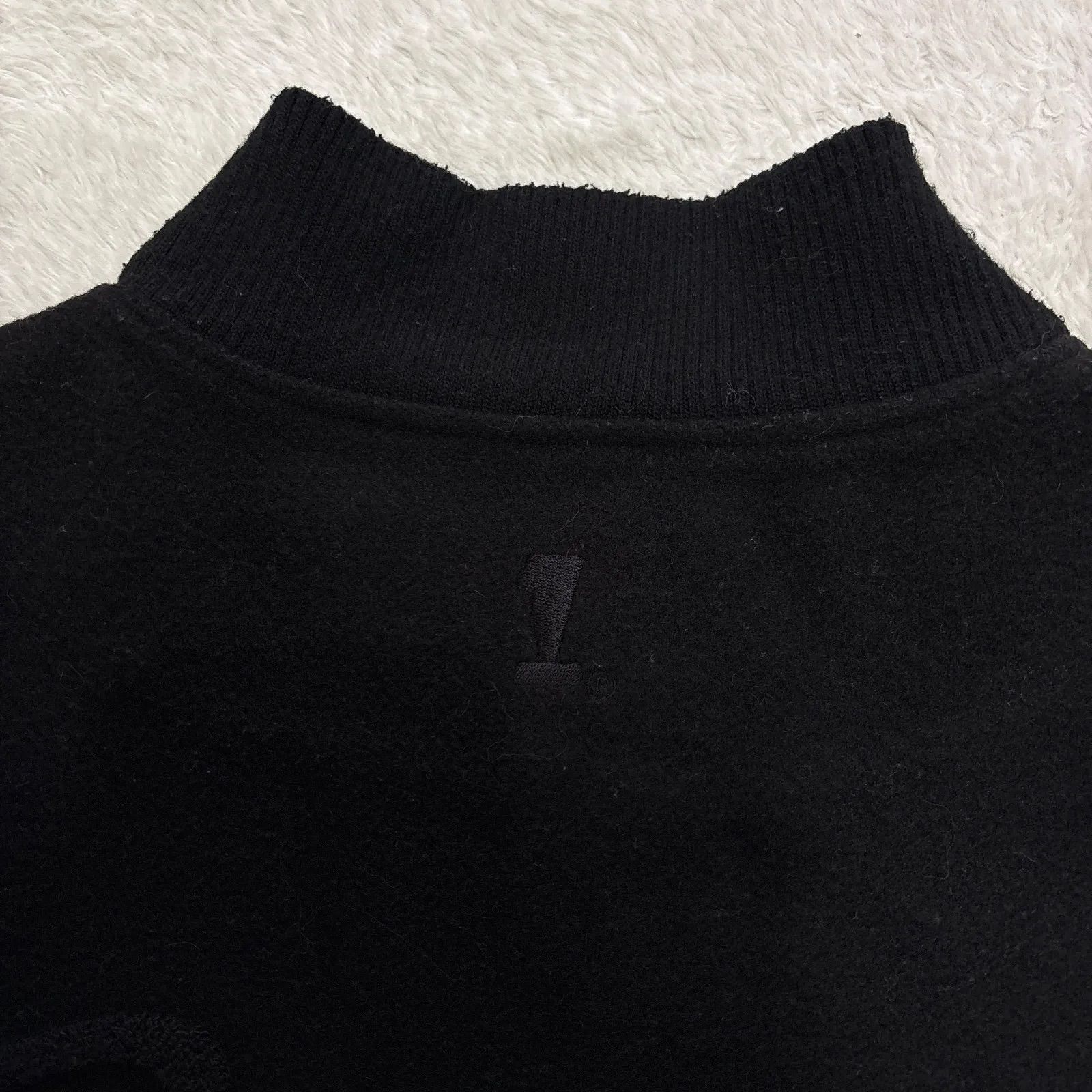 SPECIAL1 レザー切替スタジャン オールブラック ワッペン トーンオントーン刺繍 KANDAIZUMI_COM