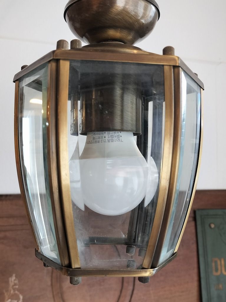 フランス アンティーク 素敵な 小振り ６面ガラス ランタン シャンデリア 照明 ペンダントライト NEXPOTALLINN_EU