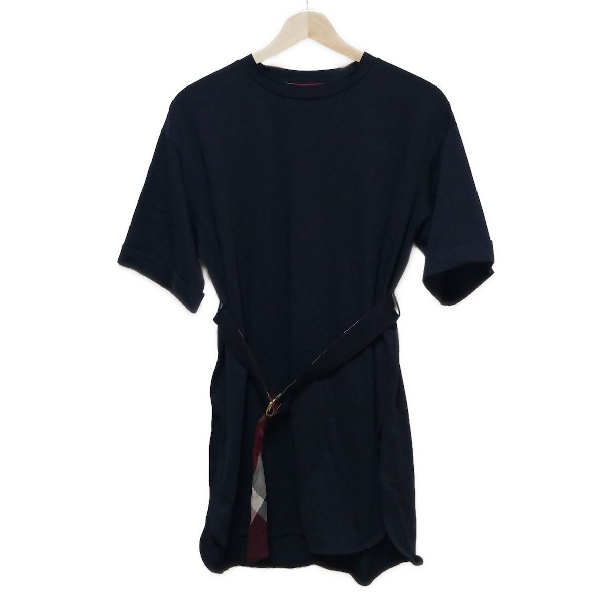 BLUE LABEL CRESTBRIDGE ブルーレーベルクレストブリッジ チュニック サイズ38 M レディース - 黒 クルーネック 半袖