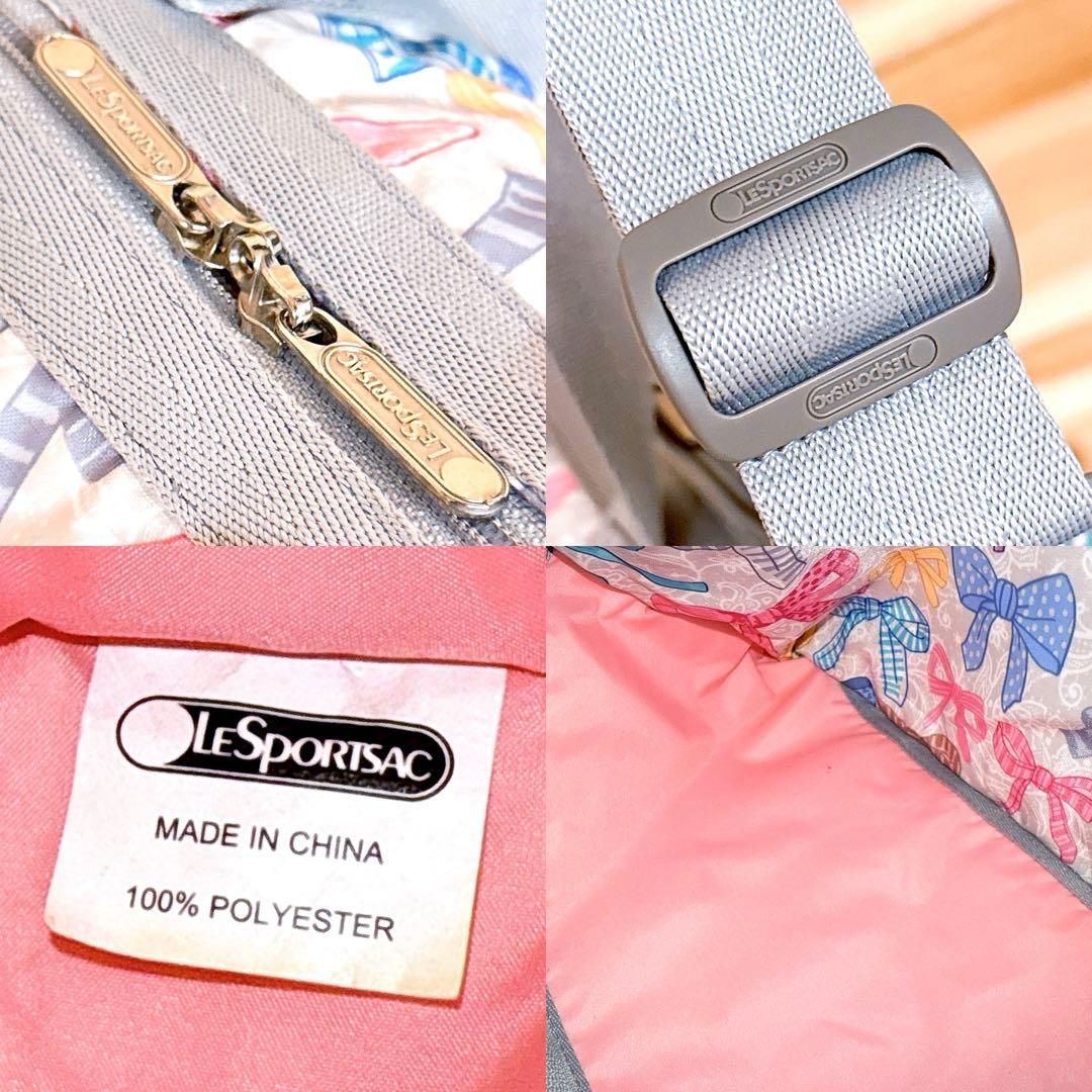 レスポートサック カラフル リボン ボストンバッグ ショルダー付き ベージュ 総柄 2way ショルダーバッグ 軽量 ナイロン DECORATOM_COM_BR