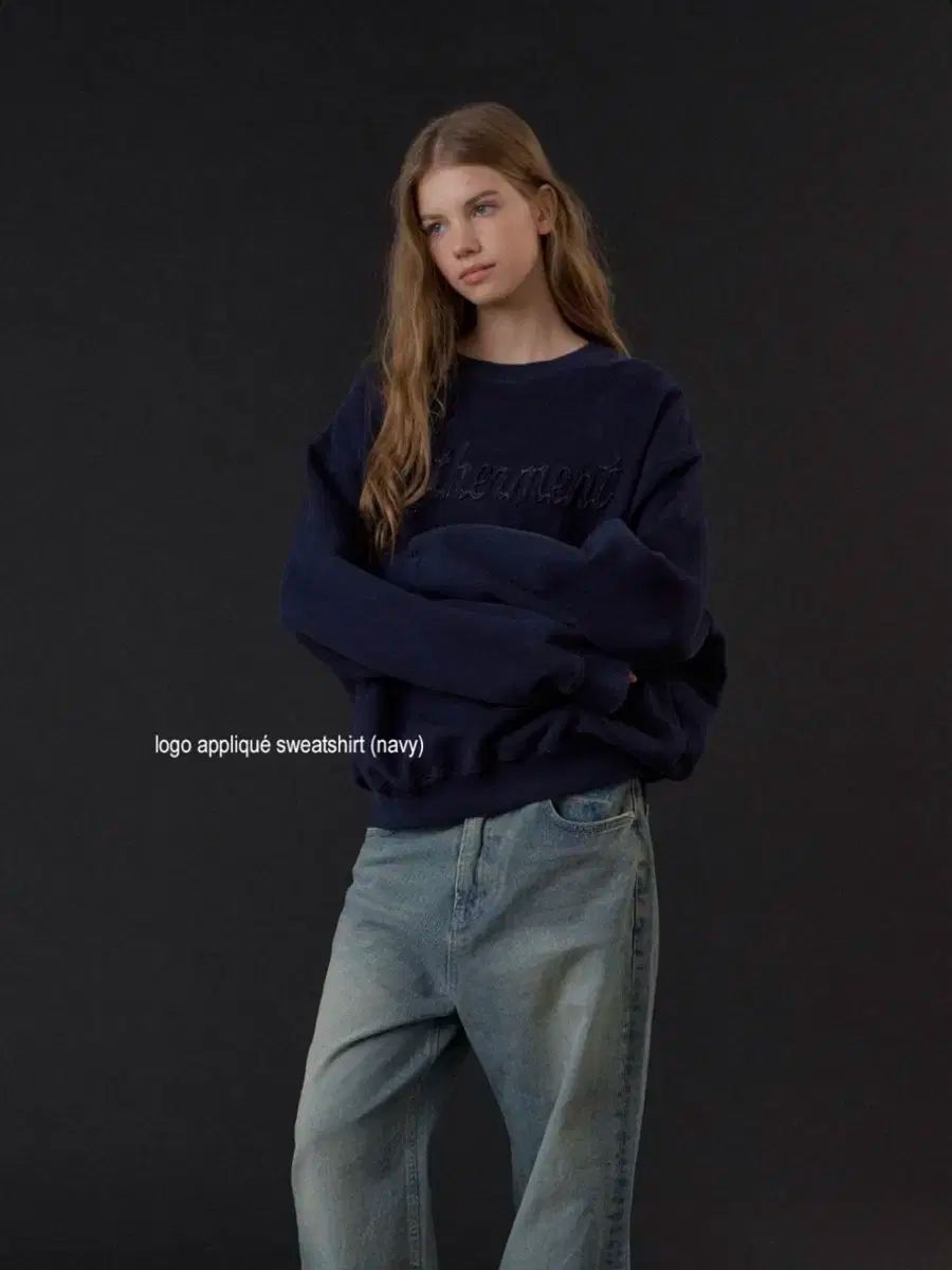 25 FW HETHERMENT ロゴ アプルメン スウェット _ ネイビー