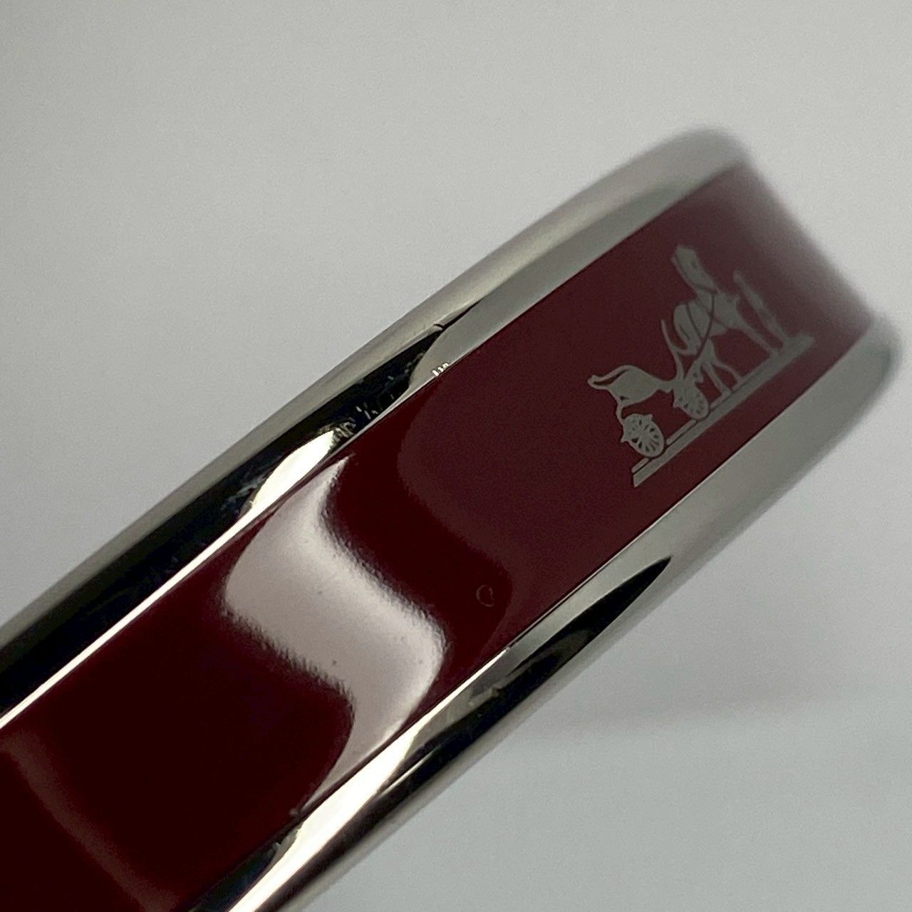 2881 HERMES エルメス エマイユ エナメル バングル カレーシュ ボルドー シルバー FORTGASGNV_COM_BR