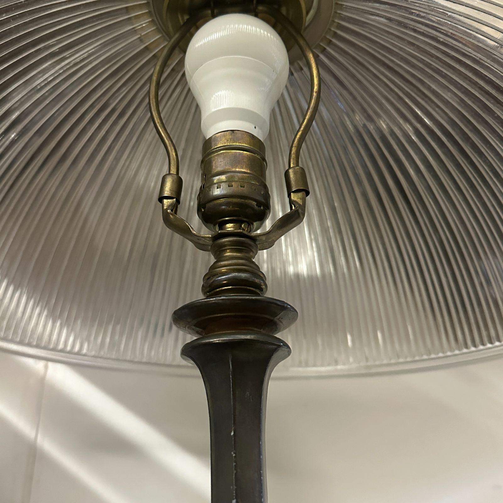 ヴィンテージ LEVITON製 デスクランプ グラスシェード アンティーク