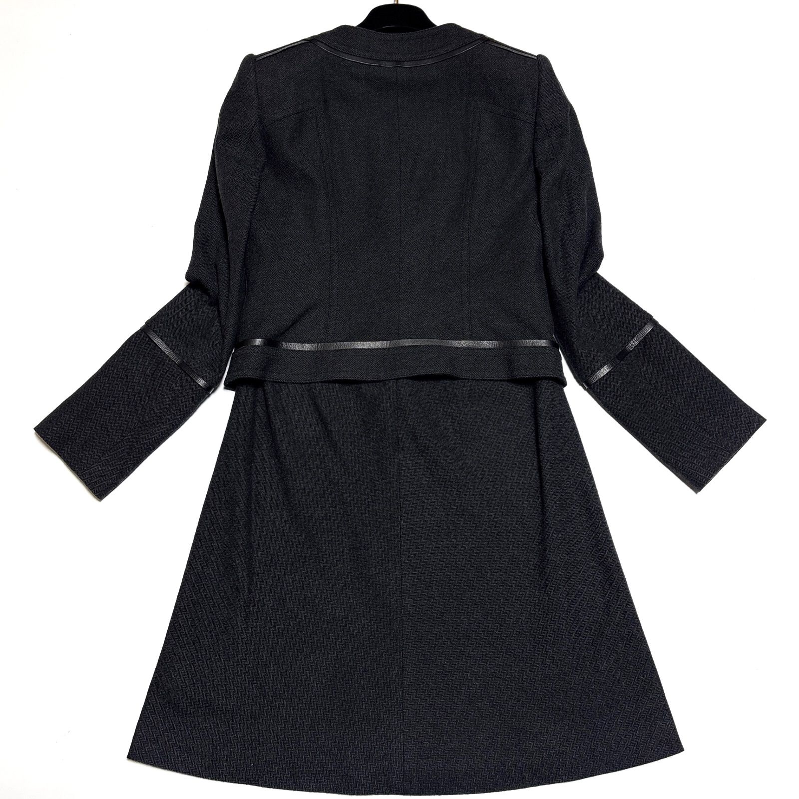 BURBERRY BLACK LABEL ノー フォーマルスーツ スカートスーツ セットアップ ストレッチ ダークグレー