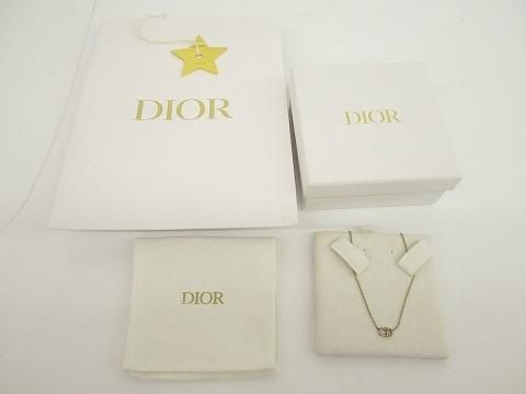 クリスチャンディオール Christian Dior CD ロゴ ネックレス メタル ゴールド レディース