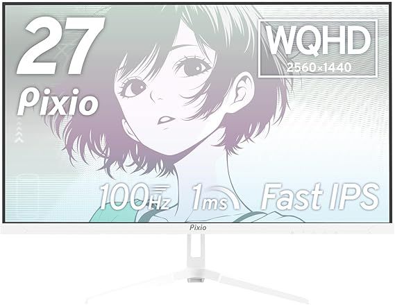 ジャンク品】 Pixio PX275WAVEW ゲーミングモニター 27インチ ホワイト