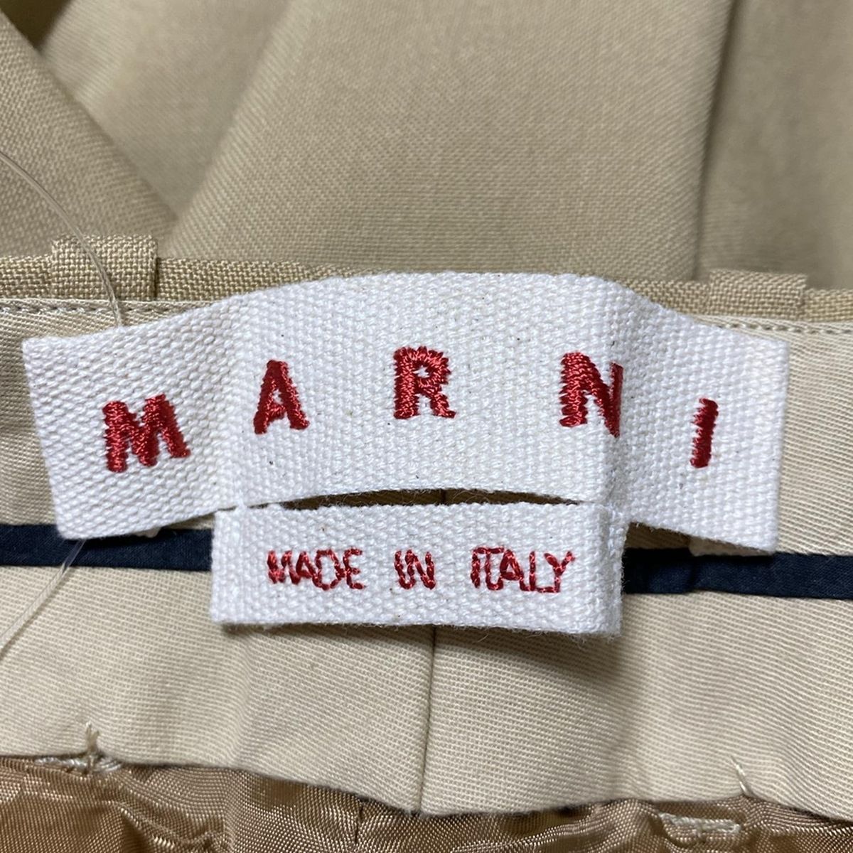 MARNI マルニ パンツ サイズ38 S レディース - PAMAR09MU2 TW839 ベージュ フルレングス ダブル ボタンフライ DECORATOM_COM_BR