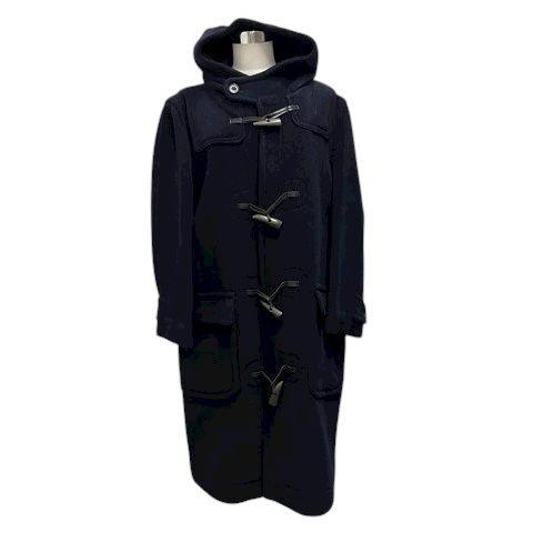 インバーティア INVERTERE ダッフルコート アウター フード ウール ロング丈 長袖 36R 紺 ネイビー