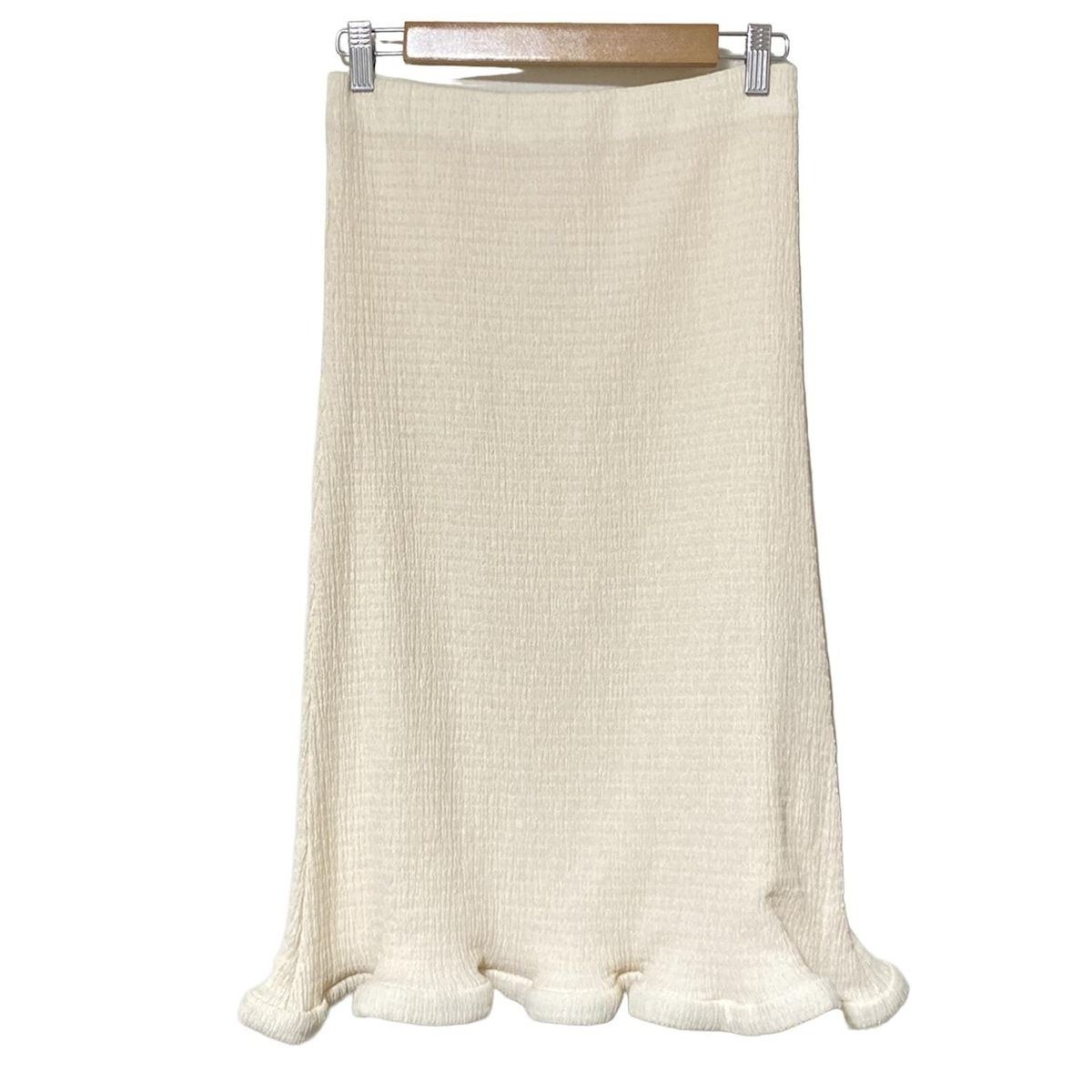 JILSANDER ジルサンダー スカート サイズ36 S レディース - 01PR233262 アイボリー ひざ丈 フリル ウエストゴム