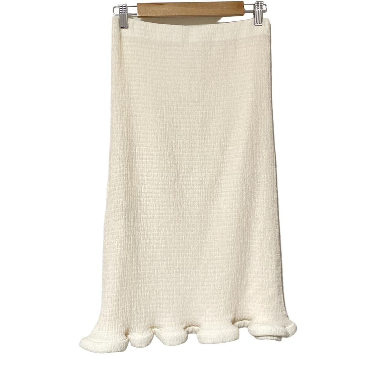 JILSANDER ジルサンダー スカート サイズ36 S レディース - 01PR233262 アイボリー ひざ丈 フリル ウエストゴム