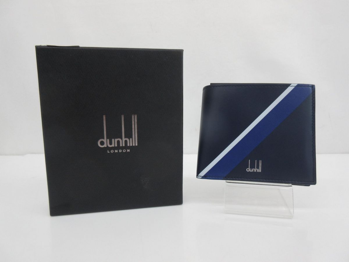 ダンヒル dunhill JFA公認サッカー日本代表サムライブルー コラボ 本革レザー二つ折り財布 コインケース