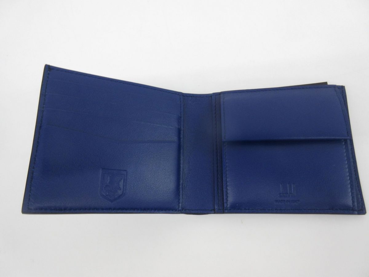 ダンヒル dunhill JFA公認サッカー日本代表サムライブルー コラボ 本革レザー二つ折り財布 コインケース