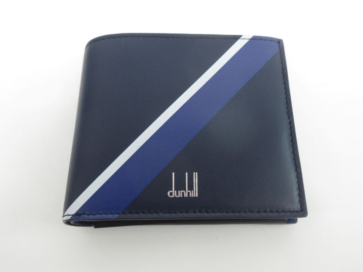 ダンヒル dunhill JFA公認サッカー日本代表サムライブルー コラボ 本革レザー二つ折り財布 コインケース