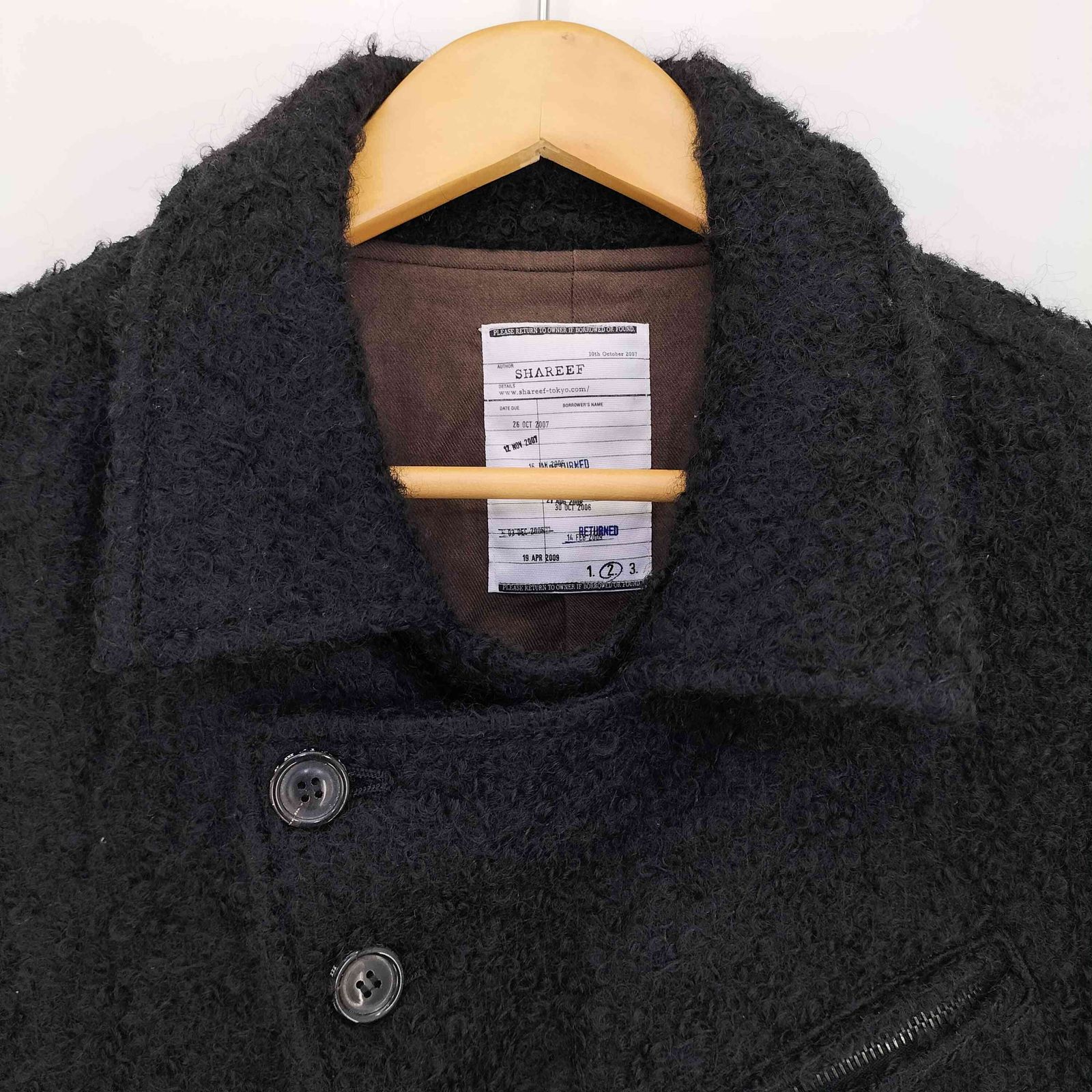 シャリーフ SHAREEF LOOP MELTON SOUTIEN COLLAR COAT メンズ JPN：2