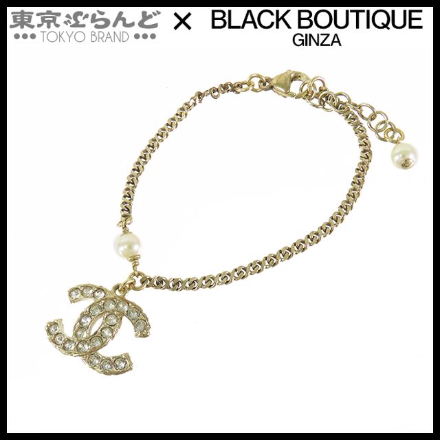 シャネル CHANEL ココマーク ブレスレット ゴールド メタル コスチュームパール ラインストーン GP C21A レディース 001014068
