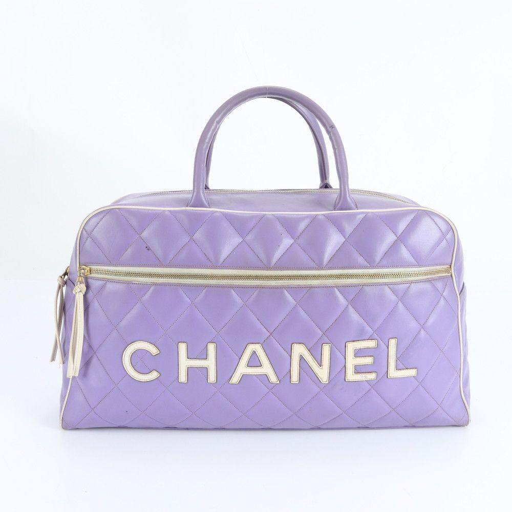 シャネル シリアルシール付 マトラッセ ダッフルバッグ レザー ボストン バッグ 出張 旅行 本革 レディース RRM CY10-3