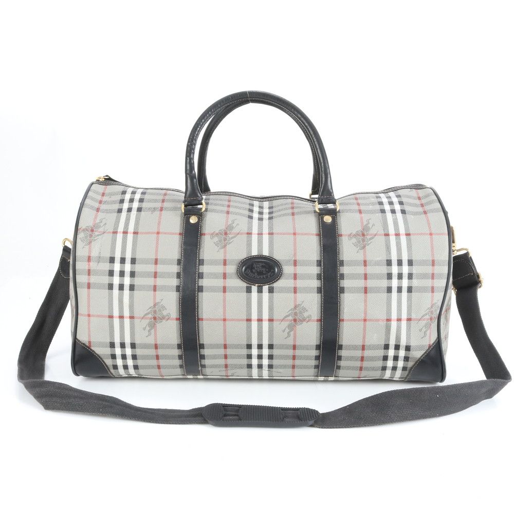バーバリー ノバ チェック レザー 2WAY ボストン バッグ 斜め掛け 出張 旅行 キャリー ショルダー A4 メンズ RRM CY14-5