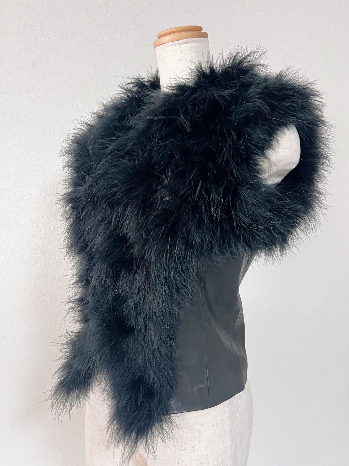 GIORGIO BRATO ジョルジオブラット レザー ファー ベスト ジャケット 黒 MERCADOAVALIA_COM_BR