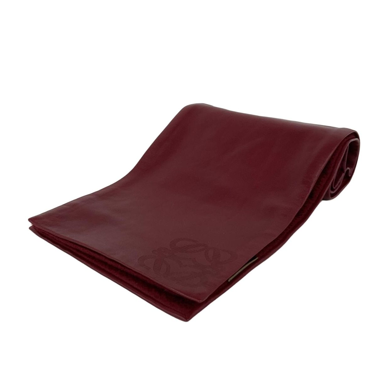 LOEWE ロエベ マフラー - ボルドー カシミヤ レザー