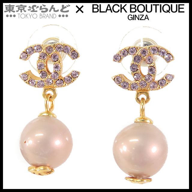 シャネル CHANEL ココマーク ピアス ゴールド メタル コスチュームパール ラインストーン GP 01 P イヤリング レディース
