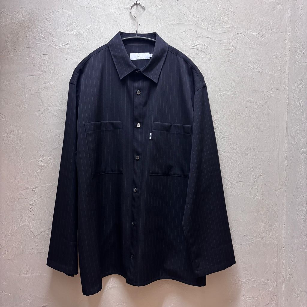 Graphpaper グラフペーパー SELVAGE WOOL L S BOX SHIRT シャツ GM194-50501B ブラック size 1 代官山A11