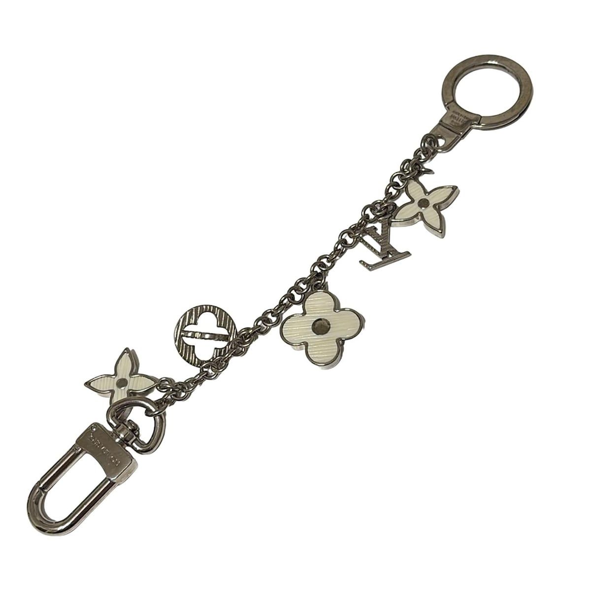 LOUIS VUITTON ルイヴィトン キーホルダー チャーム エピ ビジューサックシェンヌフルールドゥエピ M65110 アイボリー×シルバー