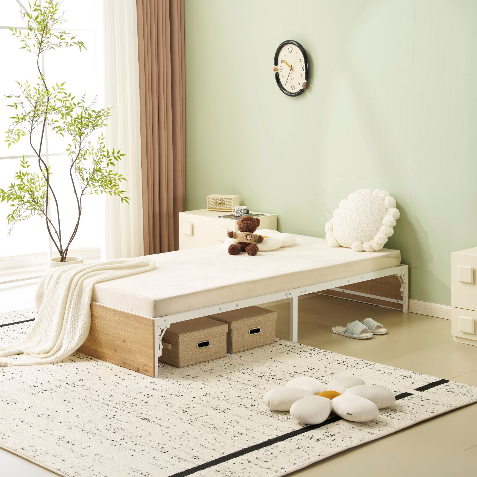 数量 NANAMIパイプベッド 折りたたみ シングル ベッドフレーム 軽量 コンパクト 組立簡単 下収納付き 引き出し2杯 寮 一人暮らし 新生活 省スペース 通気性良好 折り畳みベッド NEXPOTALLINN_EU