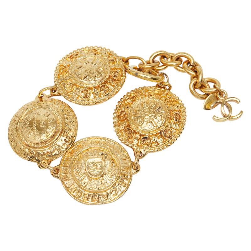 シャネル ロゴ メダル モチーフ チェーン ゴールド メッキ レディース CHANEL 1-0233380