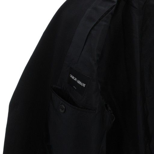 ジョルジオアルマーニ GIORGIO ARMANI スーツ セットアップ テーラードジャケット パンツ スラックス 3B シャドーストライプ 絹 シルク 56 ダークネイビー JS GY19 KANDAIZUMI_COM