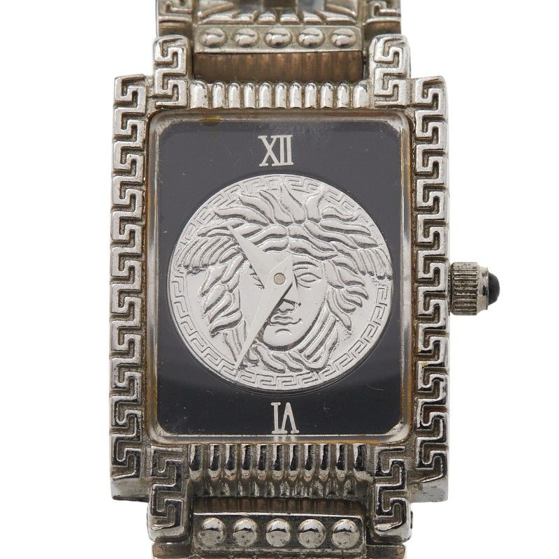 ヴェルサーチェ メデューサ ブラック ステンレススチール レザー レディース VERSACE 1-0239835