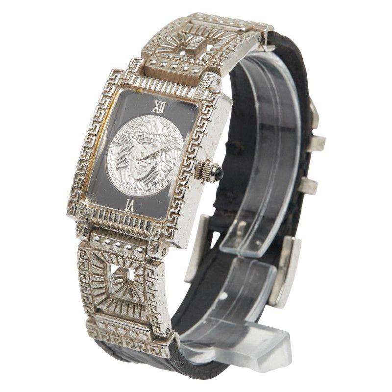 ヴェルサーチェ メデューサ ブラック ステンレススチール レザー レディース VERSACE 1-0239835