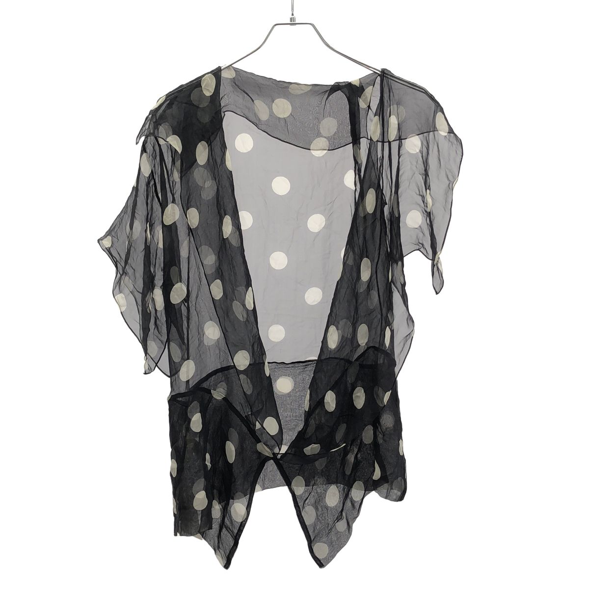 DOLCE-GABBANA ドルチェ&ガッバーナ 2002SS ノースリーブ シアードットブラウス ブラック 40