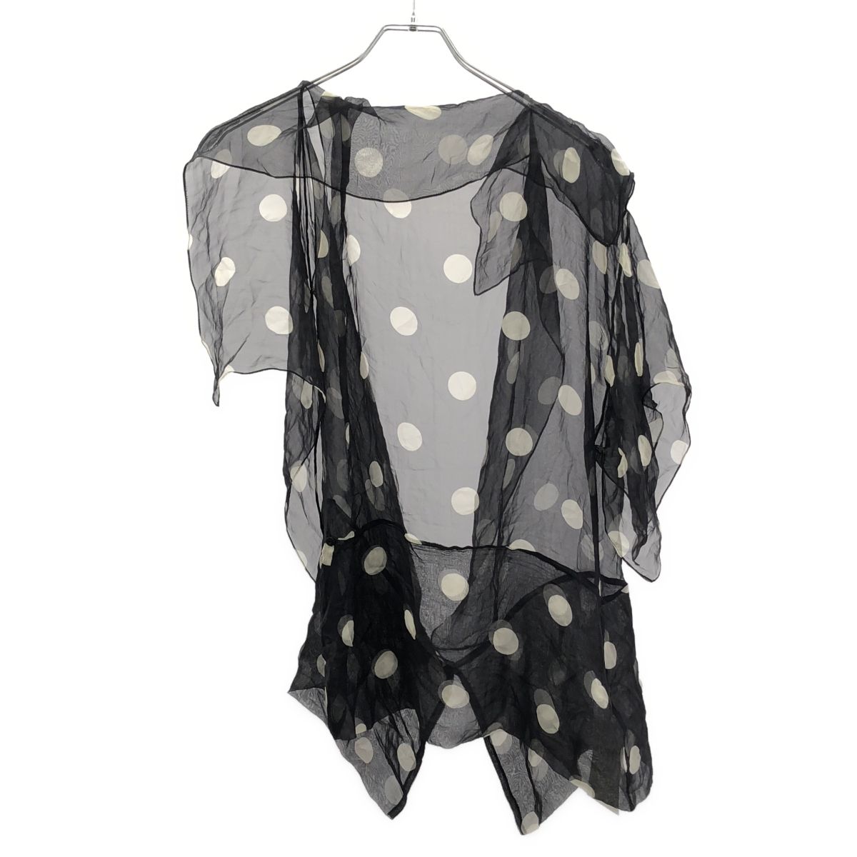 DOLCE-GABBANA ドルチェ＆ガッバーナ 2002 SS ノースリーブ シアードットブラウス ブラック 40