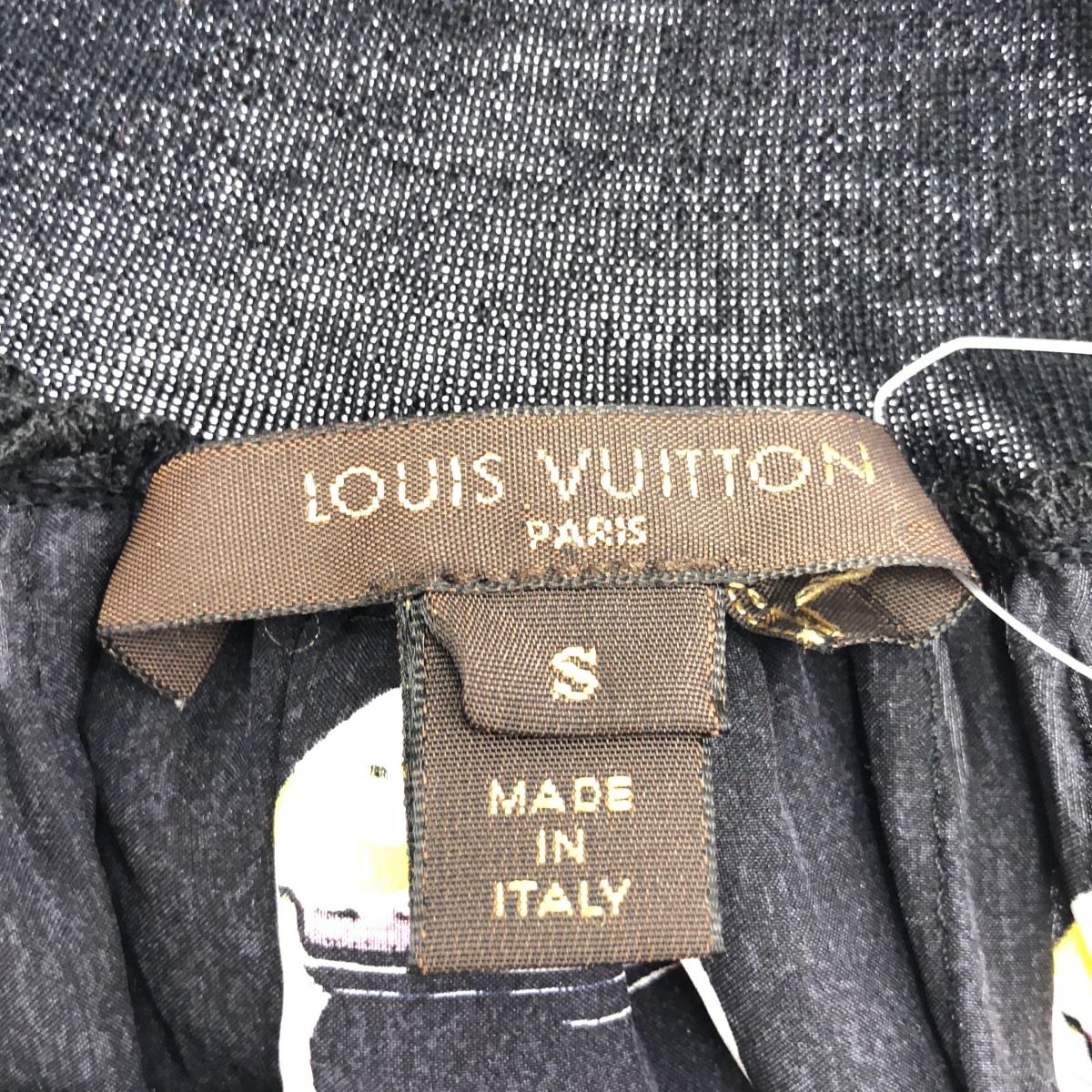 総柄シルクカシミヤワンピース ブラック