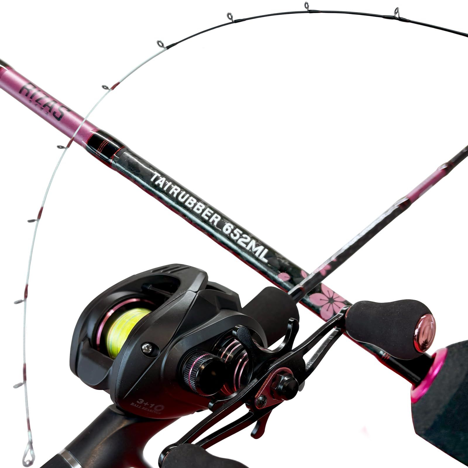 RIZAS ライザス タイラバ652 MLリールセット フルソリ カーボンソリッド 乗せ調子 PE 1 0号200 m付 ダブルハンドル 2 PCS ベイトリール 6 3 オートマチック マダイ アマラバ