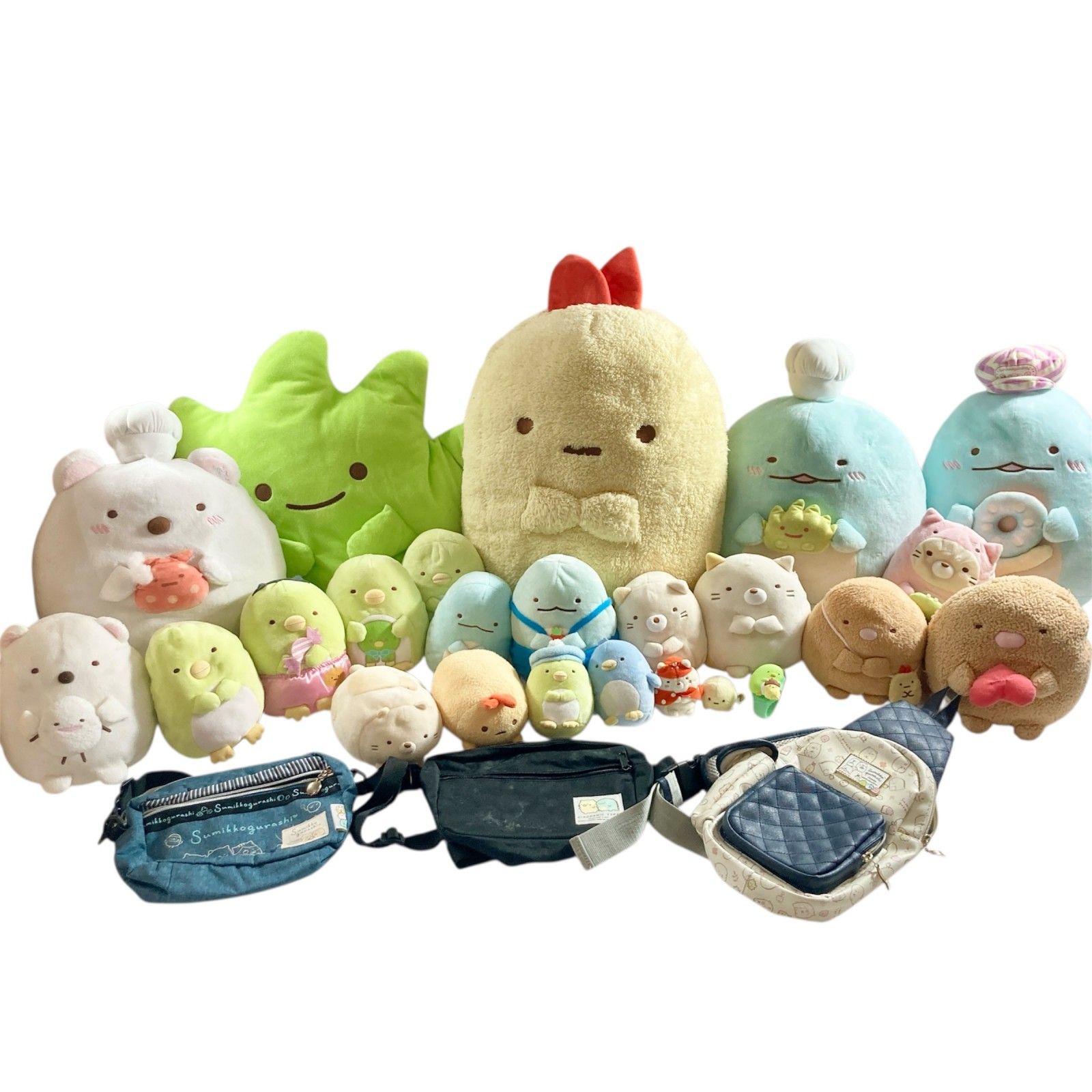 すみっコぐらし グッズ 26点 まとめ商品 ぬいぐるみ 大量 バッグ 時計 など BIGえびふらいのしっぽ ざっそう とんかつ 4.1kg