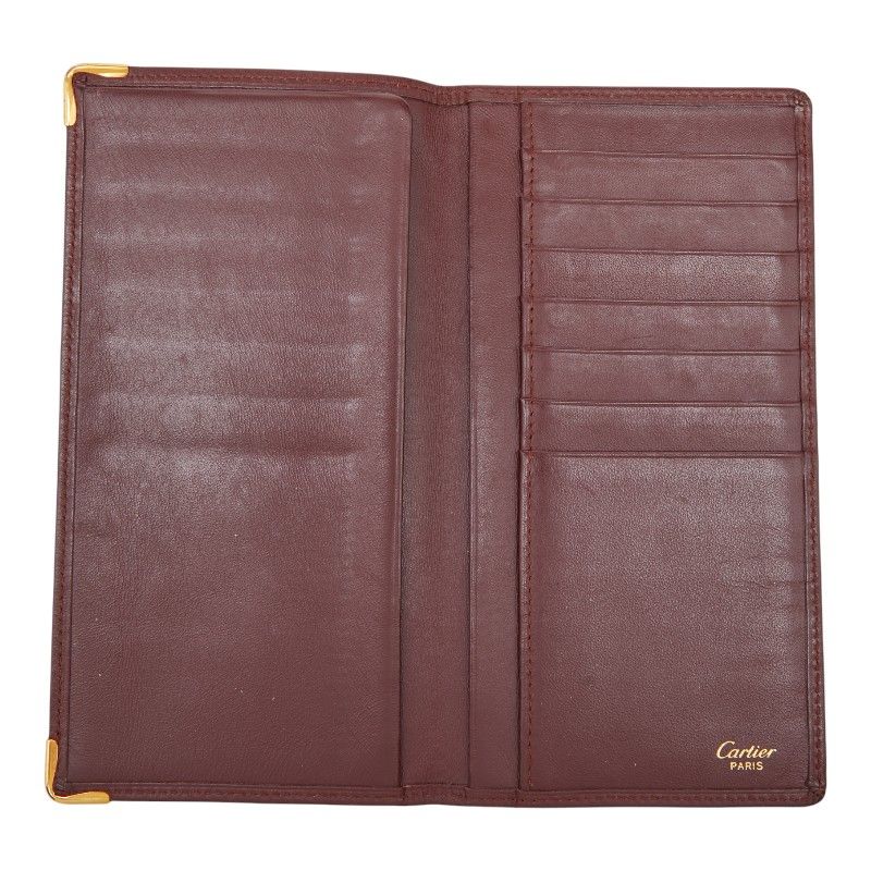 カルティエ マストライン ワインレッド ボルドー レザー レディース