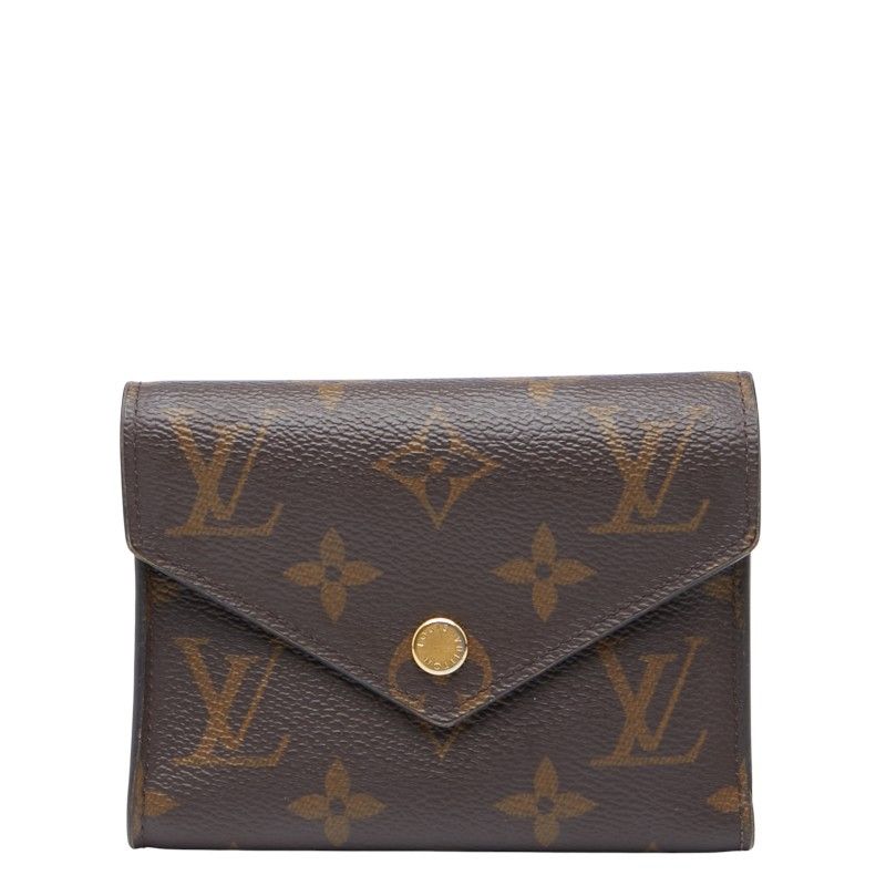 ルイ ヴィトン モノグラム ポルトフォイユ ヴィクトリーヌ M62472 ブラウン PVC レザー レディース LOUIS VUITTON 1-0240236