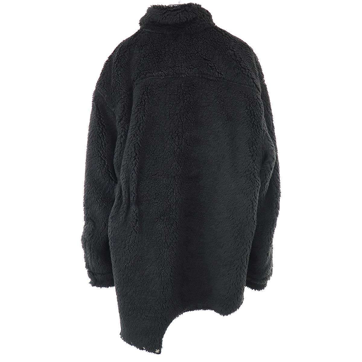 Maison Margiela 1 10 メゾン マルジェラ 24SS Fleece Overshirt テディフェイクファーオーバーサイズシャツ S50FP0026 S25615 ブラック 38