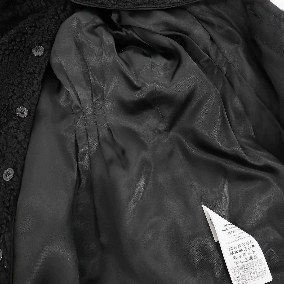 Maison Margiela 1 10 メゾン マルジェラ 24SS Fleece Overshirt テディフェイクファーオーバーサイズシャツ S50FP0026 S25615 ブラック 38 GULLKHAN_COM