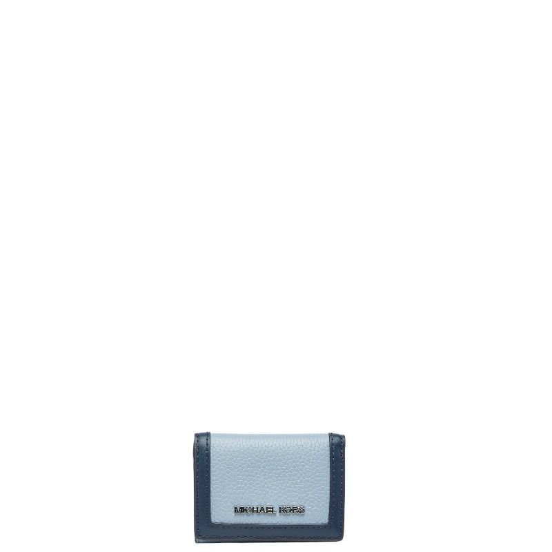 マイケルコース 三つ折り財布 コンパクトウォレット ブルー レザー レディース Michael Kors 1-0240244