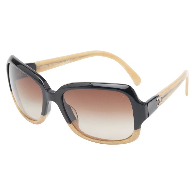 シャネル ココマーク 5177-A ブラック ベージュ プラスチック レディース CHANEL 1-0241139