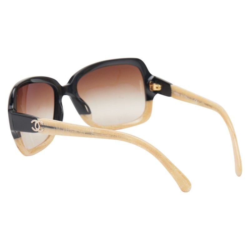 シャネル ココマーク 5177-A ブラック ベージュ プラスチック レディース CHANEL 1-0241139