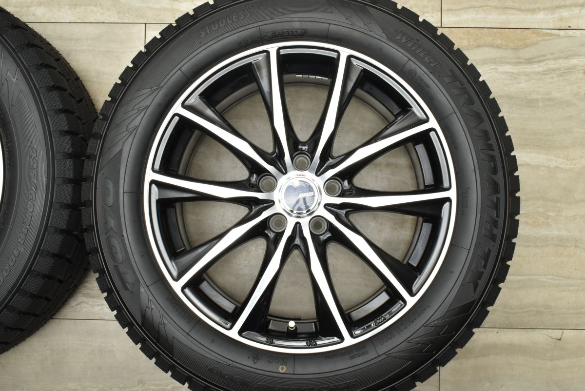  イボ ライン付き超バリ溝 DOS 18 in 7 5 J 38 PCD 114 3 トーヨー ウィンタートランパス TX 225 60 R エクストレイル ハリアー RAV 4 18インチ タイヤ ホイールセット