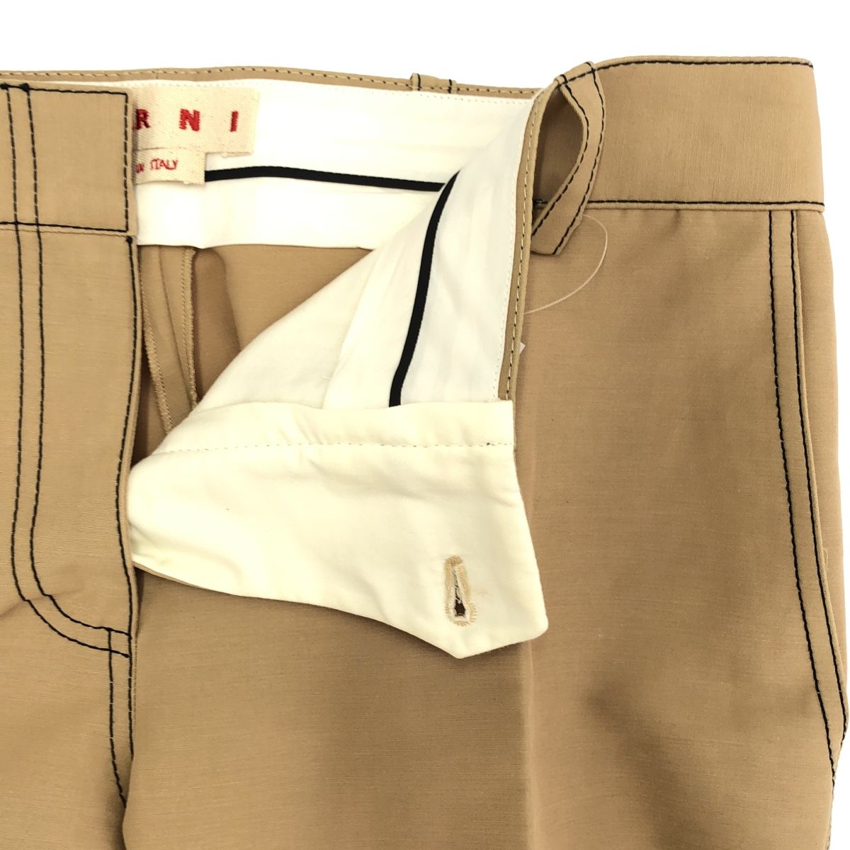 MARNI マルニ 20SS コントラストステッチコットントラウザーパンツ PAMA0141A2 ベージュ 42 DECORATOM_COM_BR