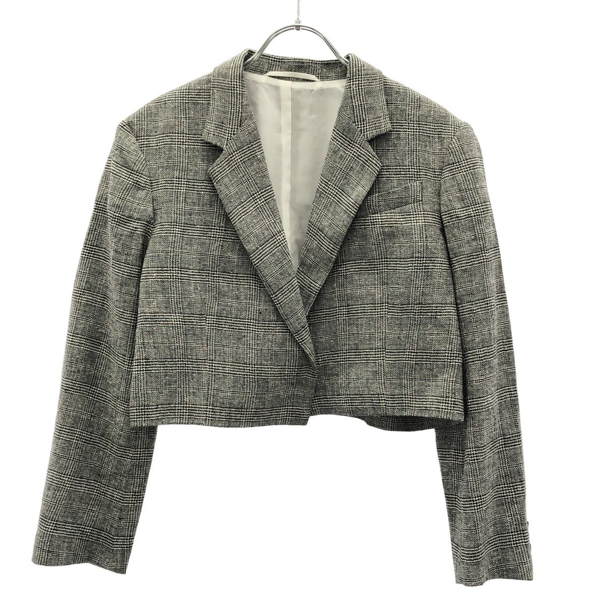 THIRD MAGAZINE サードマガジン 24SS グレンチェッククロップドジャケット A0841FJ 307 グレー系 9