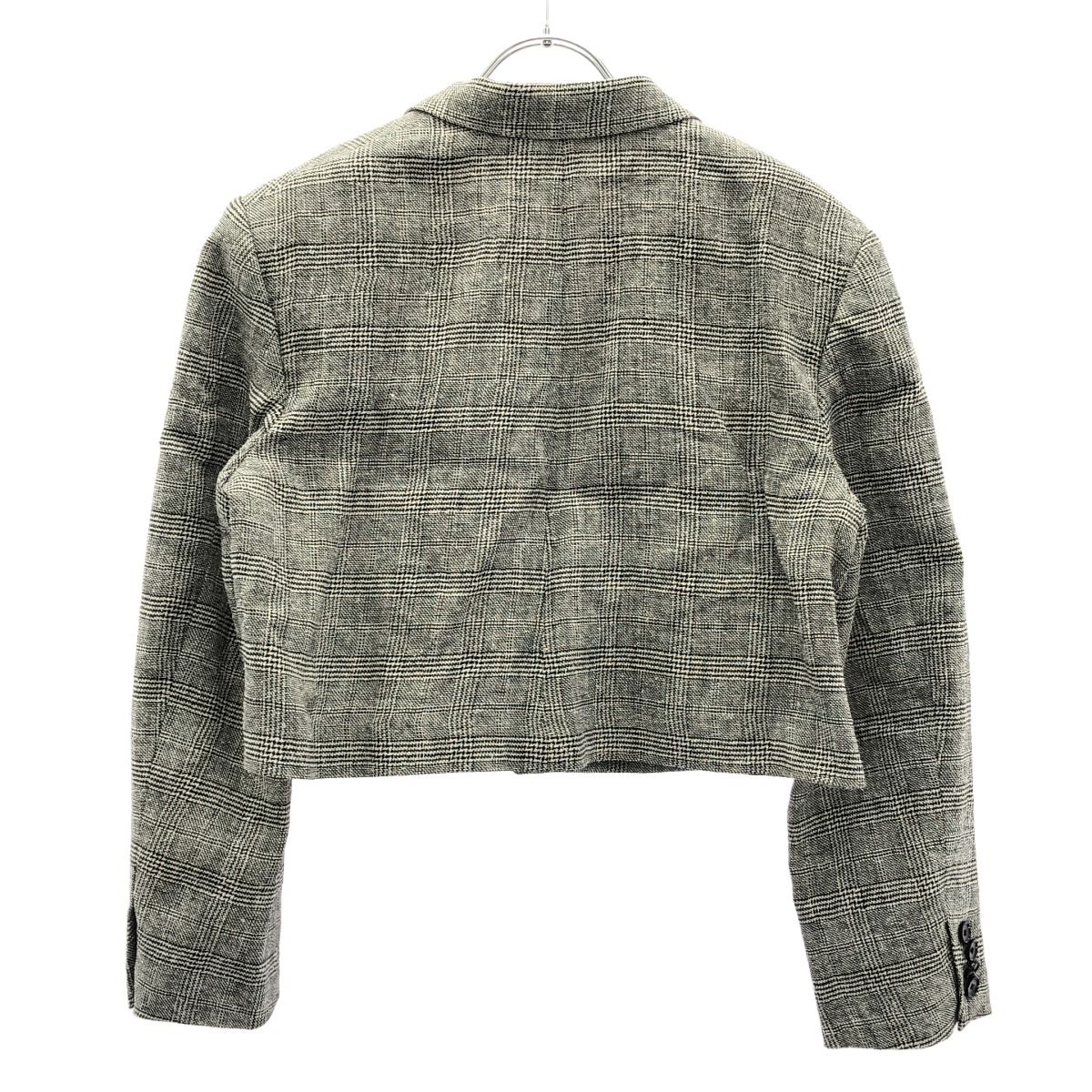 THIRD MAGAZINE サードマガジン 24SS グレンチェッククロップドジャケット A0841FJ 307 グレー系 9
