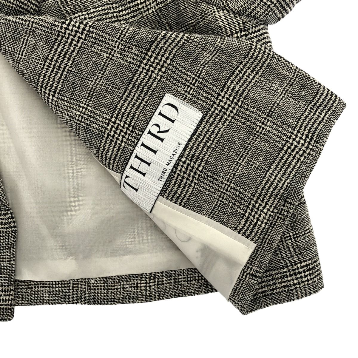 THIRD MAGAZINE サードマガジン 24SS グレンチェッククロップドジャケット A0841FJ 307 グレー系 9 GULLKHAN_COM